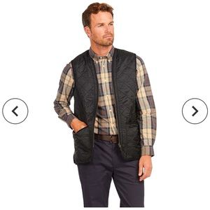 Barbour Polarquilt Waistcoat Zip-In Liner Vest - Men's size Small black